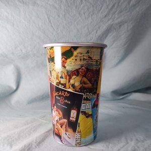 18 oz metal cup vintage bacardi rum ads (w1788)
